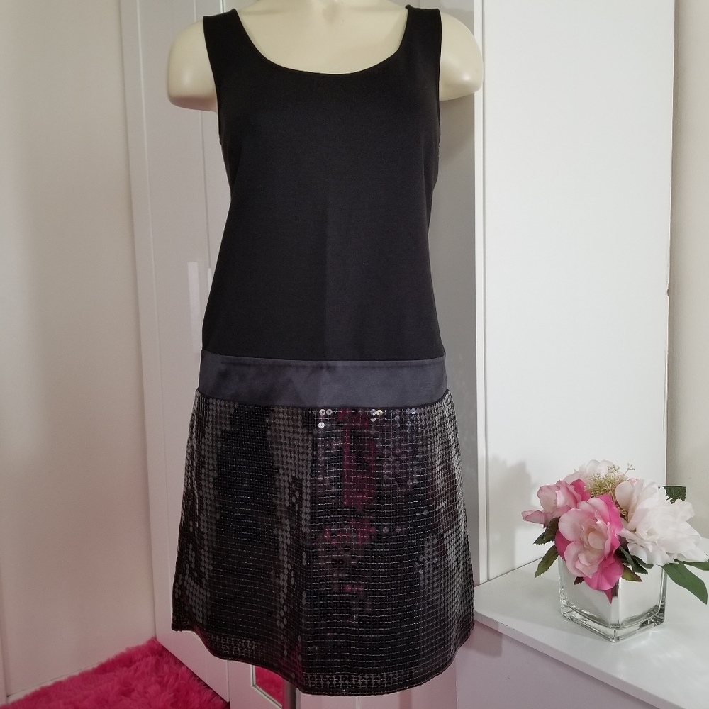 Ann Taylor Loft Black Sequin Dress